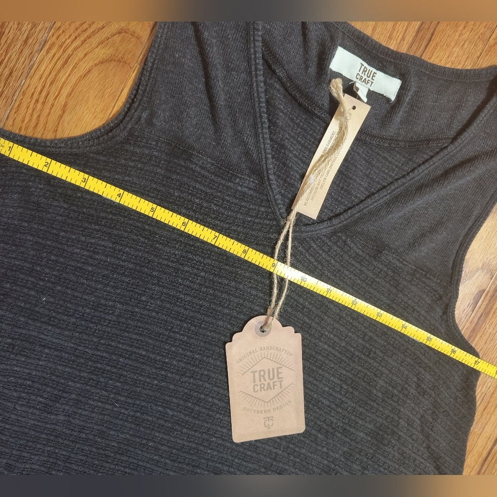 3/$10⭐ NWT True Craft Black Prairie City Hi-Low tank top tunic, women's small - Picture 5 of 11